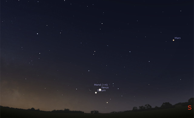 Himmelsanblick am 7. Januar 2016, 7:00 Uhr, SO-Himmel 160107