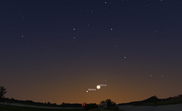Himmelsanblick am 12. März 2025, 19:00 Uhr, W-Himmel 250312
