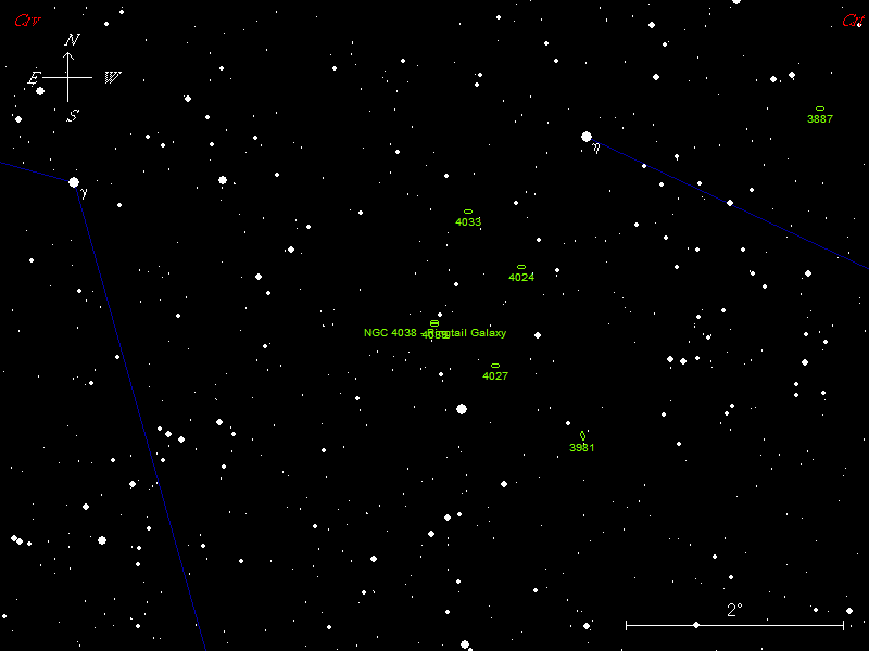 Aufsuchkarte NGC 4038 & NGC 4039 Map